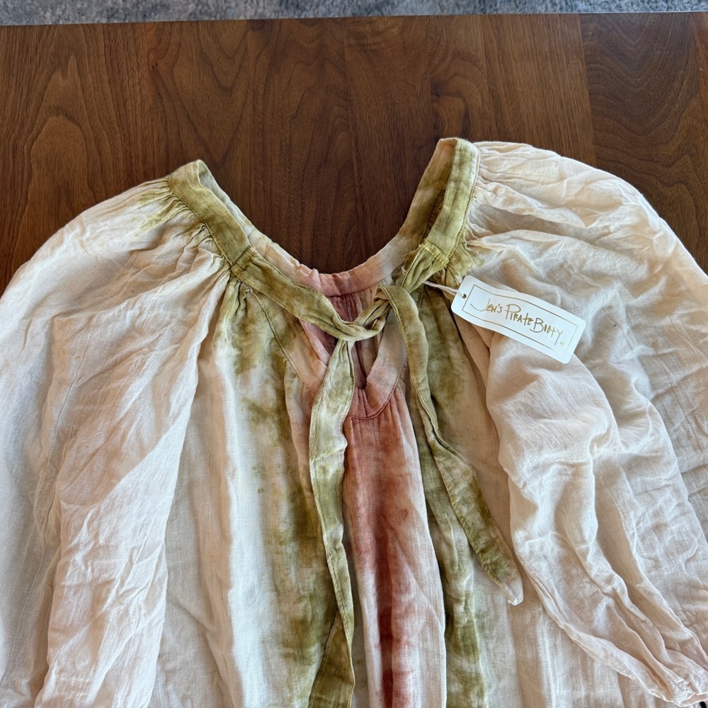 NWT Jen's Pirate Booty Mini Beige Dress With Ties Seize XS - Picture 3 of 6